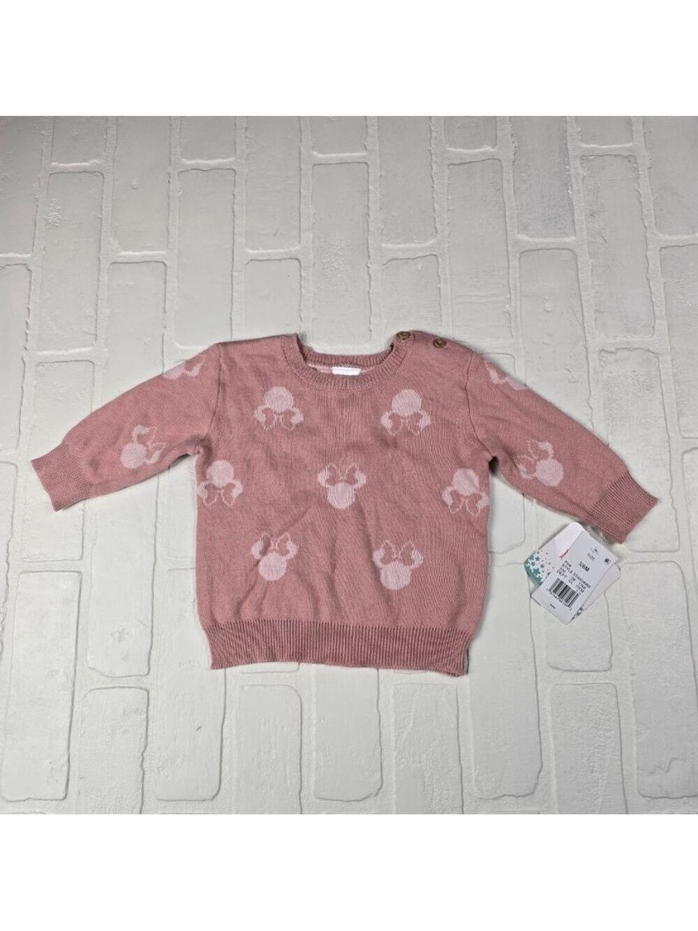 Disney Light Pink Minnie Sweater Size 3/6 Months